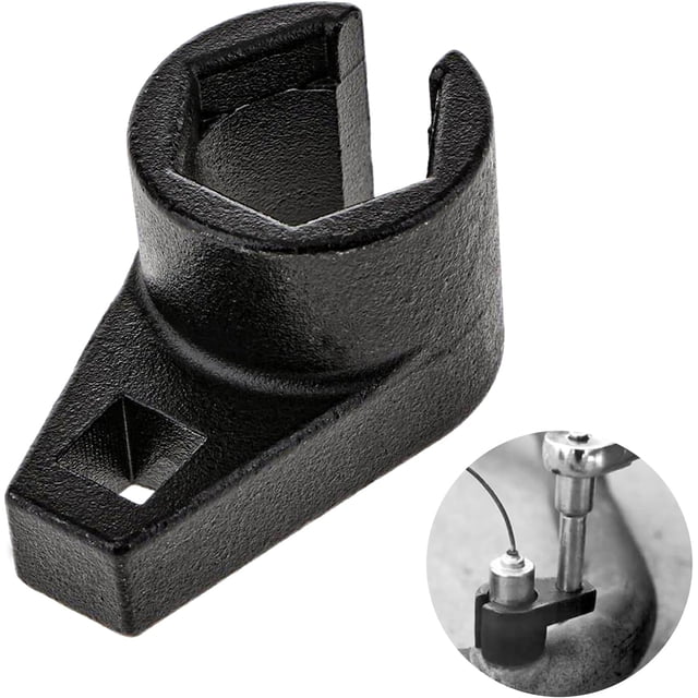 Oxygen Sensor Socket, 3/8-Inch Drive by 7/8-Inch 22mm Socket Remover Tool, Low Profile Adapter Offset Wrench Automotive Wire Gate Accesses Sensors from Side -