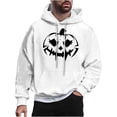 thumbnail image 2 of Sudadera con capucha de Halloween para hombre, informal, de moda, con cuello redondo, estampado, manga larga, blusa de poliéster, 2 of 5