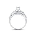 thumbnail image 4 of Solid 925 Sterling Silver Princess Cut Diamond Square Cluster Bridal Wedding Engagement Ring Band 1/3 Ct. - Size 6, 4 of 5