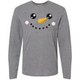 thumbnail image 3 of Inktastic Christmas Snowman, White Snowman, Carrot Nose Long Sleeve T-Shirt, 3 of 5
