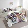 thumbnail image 3 of Erosebridal Horse Racing Bedding Twin Size,Extreme Sports Comforter Sets with Sheets,Waetern Cowboy Bedding Sets Twin Size For Boys Kids,Breathable Room Decorative Reversible,7pcs, 3 of 7