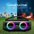 thumbnail image 5 of Vebreda Waterproof Bluetooth Speaker, 40W Stereo Portable Wireless Speaker with DJ Lights for Beach, Party, Black, 5 of 9