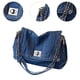 thumbnail image 5 of Bolso de hombro de mezclilla para mujer, bolso de noche, organizador, diseño vintage, moda Azul profundo, 5 of 7