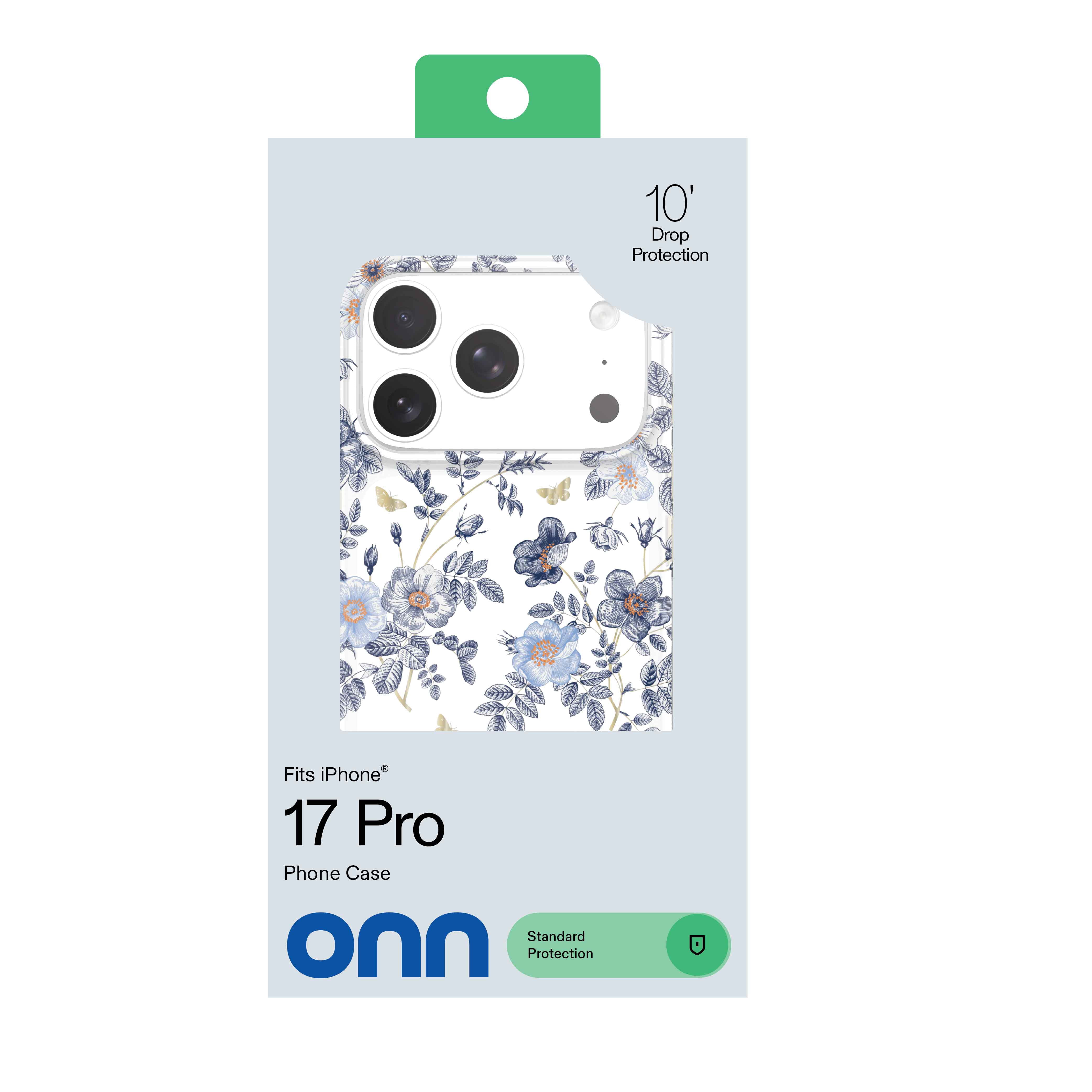 onn Blue Toile Phone Case for iPhone 17 Pro