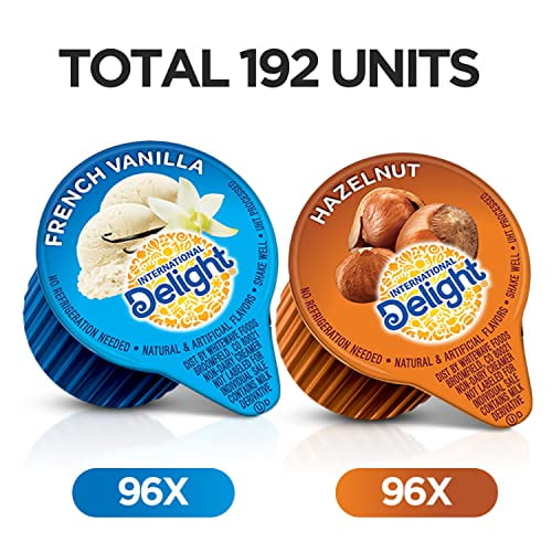 Coffee Creamer Singles 2 Rich Flavors French Vanilla & Hazelnut