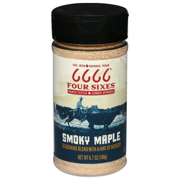 Four Sixes Smoky Maple Seasoning Blend, Smokehouse Maple Seasoning, 6.7 oz Shaker Bottle