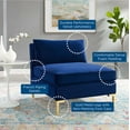 thumbnail image 7 of Modway Ardent Performance Velvet Armless Chair in Navy, 7 of 7