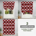thumbnail image 3 of Tie Up Curtains for Windows Moroccan Pattern Valance Adjustable Balloon Curtain Black Red Geometric Trellis Tie Up Shades for Kitchen Living Room Bedroom Privacy Curtain Drape 34x45 Inch, 3 of 9