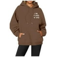 thumbnail image 2 of Womens Long Hoodies, Fashion & Cute Sweatshirts with Pocket, Print "I Am A Child Of God", Polyester Material, for Daily Outings, Work, Sports, Lounging, Coffee, S, 1PC, 2 of 5