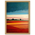 thumbnail image 1 of Colourful Modern Countryside Landscape Multicoloured Artwork Framed Wall Art Print A4, 1 of 4