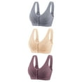 thumbnail image 1 of Timegard 3pc Bras for Women No Underwire High Support Front Closure Button Comfort Breathable Daily Bras, 1 of 2