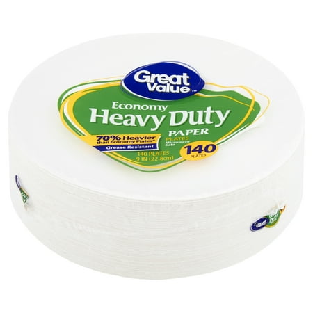 Great Value Economy Heavy Duty Paper Plates 9 140 Count Great Value Economy Heavy Duty Paper Plates 9 140 Count
