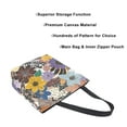 thumbnail image 3 of FORMRS Womens Canvas Tote Bag with Zipper Inner Pocket Shoulder Handbag, Colorful Flowers, 3 of 7