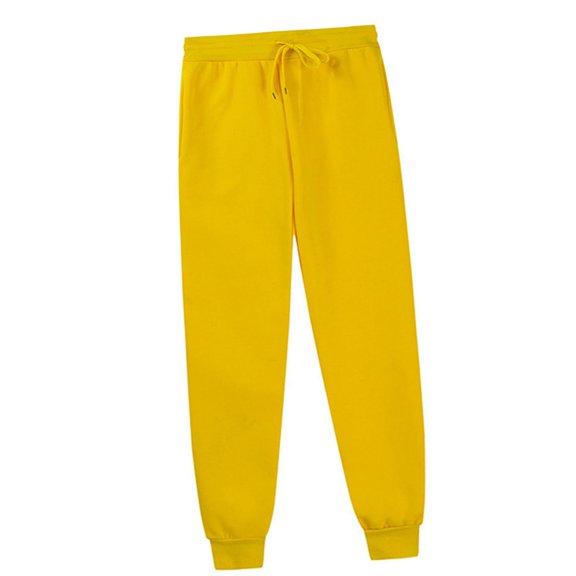 Kids Sweatpants Adjustable Drawstring Casual Pants With Pockets Boys Solid Pants Yellow Pants Toddler Kids Pants Boys Size 6-7 Years