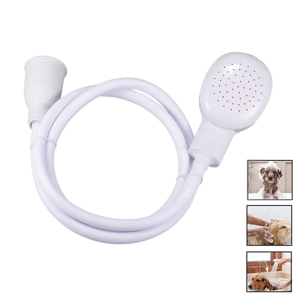 EKIDAZB Hose Wash Dogs ,Hair Dog Pet Sh ower Sprays Hose Bath Tub Sink Faucet Attachment Wash Durable (White)