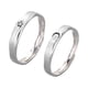 thumbnail image 1 of Anillos de pareja de luna y sol en plata esterlina, bandas de promesa ajustables para él y para ella: regalo perfecto para San Valentín Stardust Lovers, 1 of 4