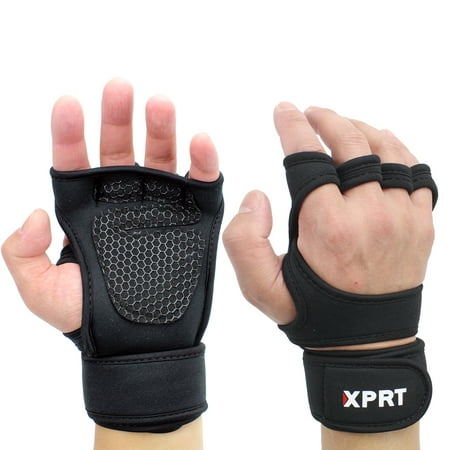 XPRT FITNESS Ventilated Weight Lifting Gloves with Full Palm Protection and Built-in Wrist Wraps, Pull Ups, Strength Training, WODs, Best for Men & Women (Best Women's Weightlifting Shoes)
