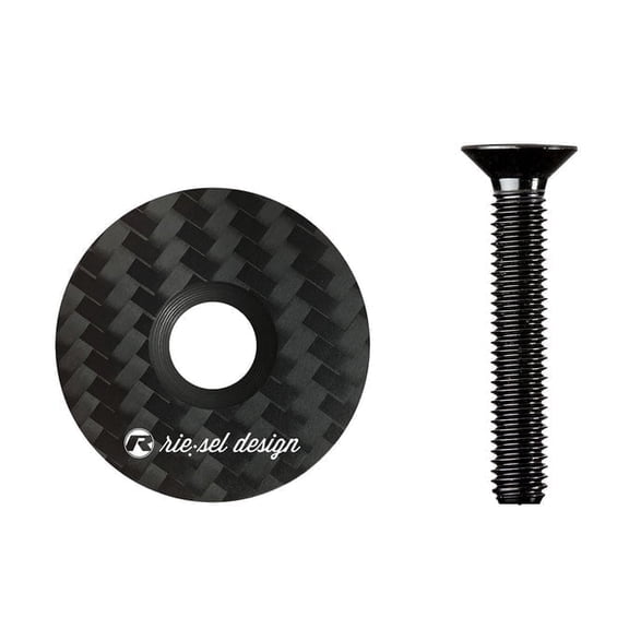 Riesel Design Stem Cap - 1 1/8" Carbon Fiber Stem Top Cap - Lightweight, UV-Resistant