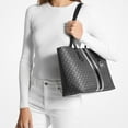 thumbnail image 4 of Michael Kors Women's Sheila Large Signature Logo and Metallic Tote Bag (Black), 4 of 4