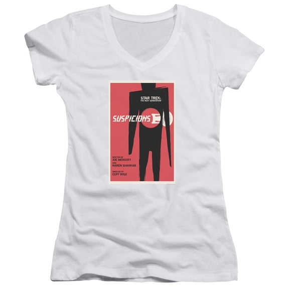 Star Trek Tng Season 6 Episode 22 Junior Women's V-Neck T-Shirt White