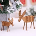 thumbnail image 2 of Gymnture christmas 4 Wood Christmas Reindeer Statues - Table Centerpieces, 2 of 10