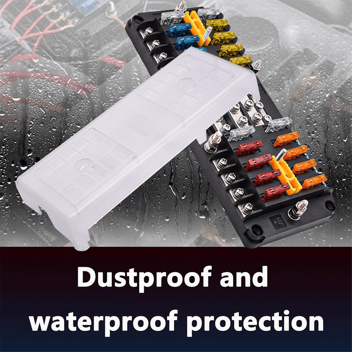 20 Way Blade Fuse Block 16 Circuit Fuse Holder Fuse DC SUB Panel with Ground and Cover for Car Boat Marine Trike Truck