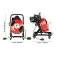 thumbnail image 3 of VEVOR Drain Cleaner Machine 50FT x 1/2 Inch, Manual Feed Sewer Snake Auger - with Wheels, 4 Cutters & Air-activated Foot Switch for 2" to 4" Pipes, 3 of 9