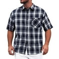 thumbnail image 5 of EHRWE Mens Shirts Summer Plaid Shirt Male Fashion Leisure Version Of The New Thin Short Sleeve Shirt Beach Hawaiian Shirts, 5 of 5
