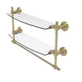 thumbnail image 6 of Retro Wave Collection Two Tiered Glass Shelf with Integrated Towel Bar - Antique Bronze / 18 Inch, 6 of 6