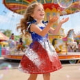 thumbnail image 4 of KPOPLK Girls July 4th Dresses Red White Blue Star Toddler Patriotic Outfit American Flag Sundress 1-8 Years(1-2 Years,Red), 4 of 5
