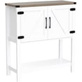 thumbnail image 4 of Console Table Coffee Bar Cabinet Sofa Table,31.5 L x 13.8 D x 34.65 H,Entryway Table with 2 Storage Cabinets, Farmhouse Buffet Sideboard for Kitchen, Foyer,Hallway (White), 4 of 8
