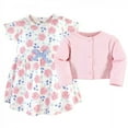 thumbnail image 2 of Touched by Nature Baby and Toddler Girl Organic Cotton Dress and Cardigan 2pc Set, Pink Rose, 3-6 Months, 2 of 2