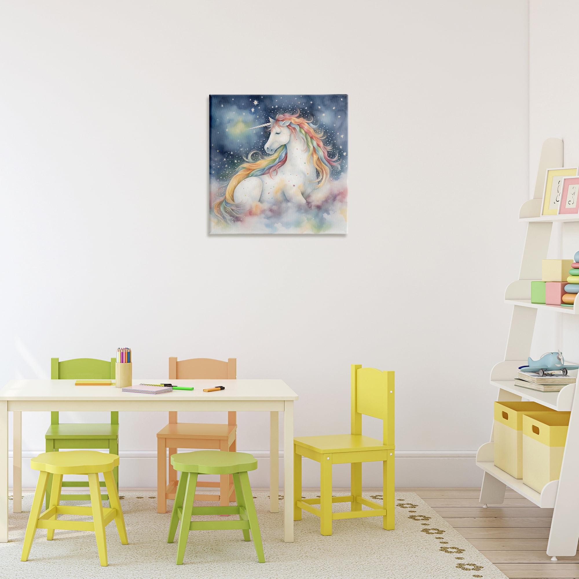 Stupell Industries Unicorn Floating on the Clouds Canvas Wall Art, design by Creative Studio