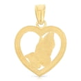 thumbnail image 2 of Ioka-14K Two Tone Gold Religious Praying Hands in Heart Charm Pendant For Necklace or Chain, 2 of 5