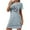 Blue, variant on Neewe Long Nightgown for Women Short Sleeve Sleepwear Plus Size Loungewear