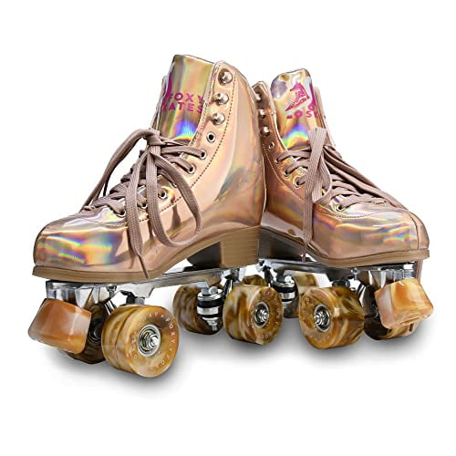 7-10 US Indoor and Outdoor Roller Skates for Girls Double Row & 4 Wheels Shiny Roller Skates for Women and Men Adjustable FoxySkate Roller Skates Women 