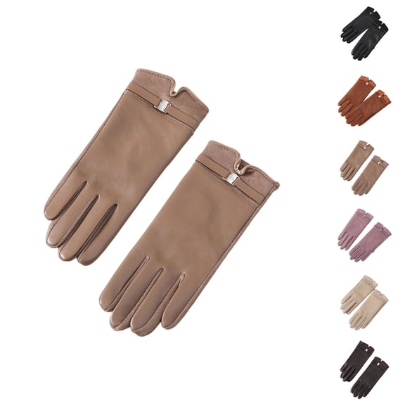 Bmisegm Womens Winter Warm Gloves Winter Touchscreen Windproof Lined Thermal Driving Outdoor Cold Weather Mittens Khaki