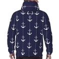 thumbnail image 5 of Hoodies for Men - White anchors dots navyblue Long Sleeve Comfrt Men'S Fashion Hoodies & Sweatshirts, Sweatshirts for Men Hoodies Pullover Clothing Clothes with Pouch, 5 of 7