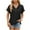 Black, variant on RQYYD Womens Dressy Casual Tops V Neck Button Hooded Blouses Pleated Puff Sleeve Summer Shirts 2024
