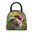 thumbnail image 1 of Balery Flower Crown Guinea Pig Bolsa de Almuerzo para Mujeres, Caja de Almuerzo, Bolsa de Almuerzo Pequeña Impermeable, Tote de Almuerzo Reutilizable con Gran Capacidad, 1 of 6