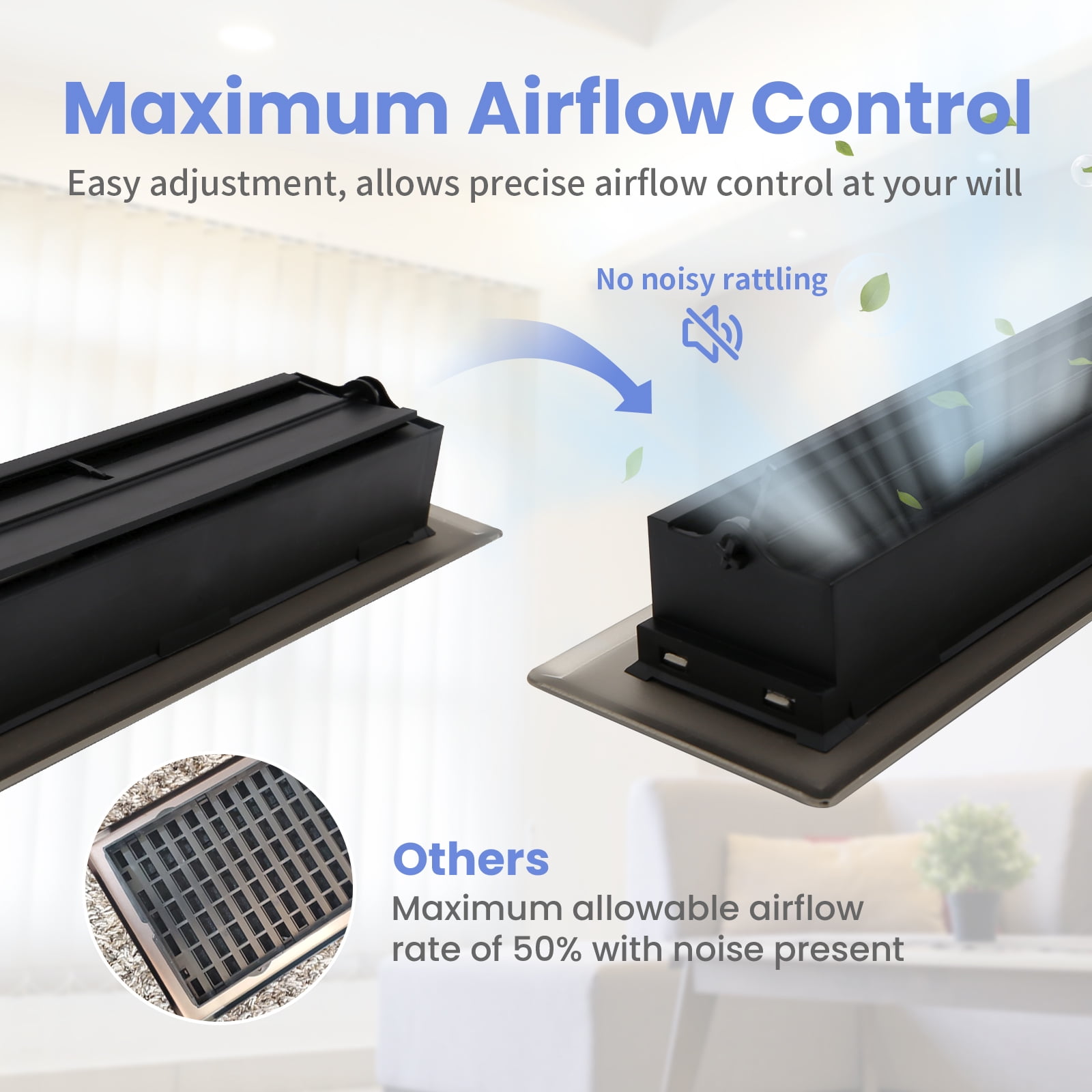 2x10 inches 2 Pack Heavy Duty Steel Walkable Floor Register - Easy Adjust Air Lever - Savannah Design Decorative Floor Vents - Oil Rubbed Bronze