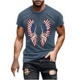thumbnail image 2 of Xysaqa Men's Funny American Flag Printed T-Shirts Casual Holiday USA Flag Graphic Tee Short Sleeve Big &Tall Workout Shirts for Men Summer Outfits 3X 4X 5X Clearance, 2 of 5