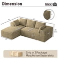 thumbnail image 3 of Wiilayok 107" Cloud Sectional Couch with L-Shape Chaise,Modern Modular Sofa with Deep Seat, Comfy Boneless Upholstered Couches for Living Room Bedroom,Camel, 3 of 10