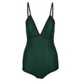thumbnail image 4 of Vedolay One Piece Swimsuit Women Plus Size One Piece Swimsuits Deep V Neck Tummy Control Bathing Suits Lace Up Swimwear,Green XL, 4 of 5