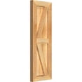 thumbnail image 3 of 10 3/4"W x 31"H TimberCraft Two 5 3/8" Boards Framed Board-n-Batten Shutters w/Z-Bar, Rough Sawn Western Red Cedar (Per Pair), 3 of 13
