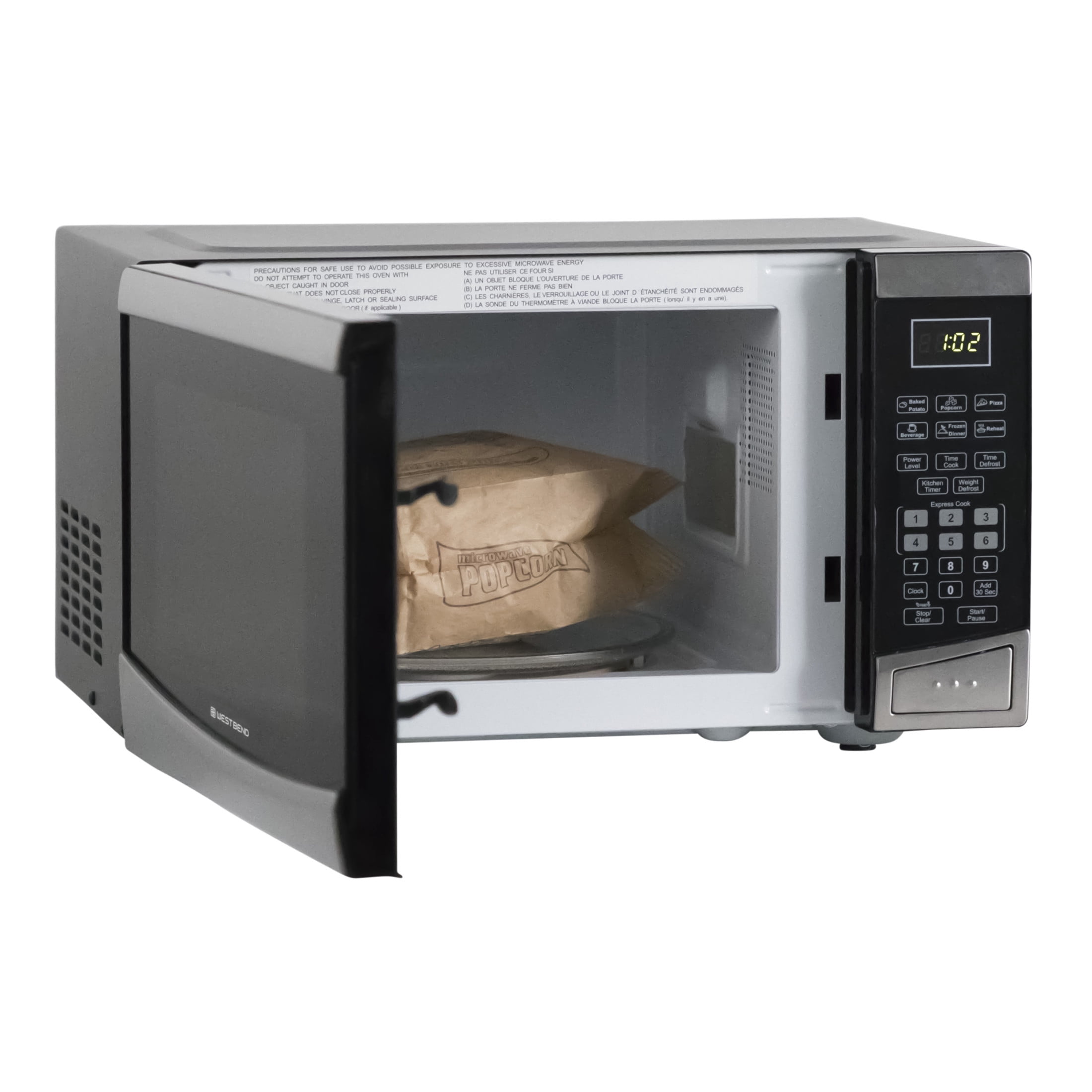 West Bend 0.9 cu. ft. Microwave Oven, in Stainless Steel (WBMW92S)