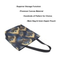 thumbnail image 3 of FORMRS Womens Canvas Tote Bag with Zipper Inner Pocket Shoulder Handbag, Blue Peacock Feathers Pattern, 3 of 7