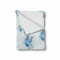 thumbnail image 2 of Rose Soft Flannel Fleece Throw Blanket, Floral Theme Illustration of Blue Rose Flower Romantic Springtime Design Print, Cozy Plush for Indoor and Outdoor Use, 50" x 60", Blue and Grey, by Ambesonne, 2 of 6
