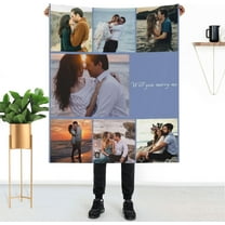 Personalised Blanket Throw for Adults and Baby Customised Soft Blanket with Photos Text,Anti-Pilling Flannel for Bed, Sofa, Living Room Birthday Souvenir Wedding Valentine's Day Custom Gift