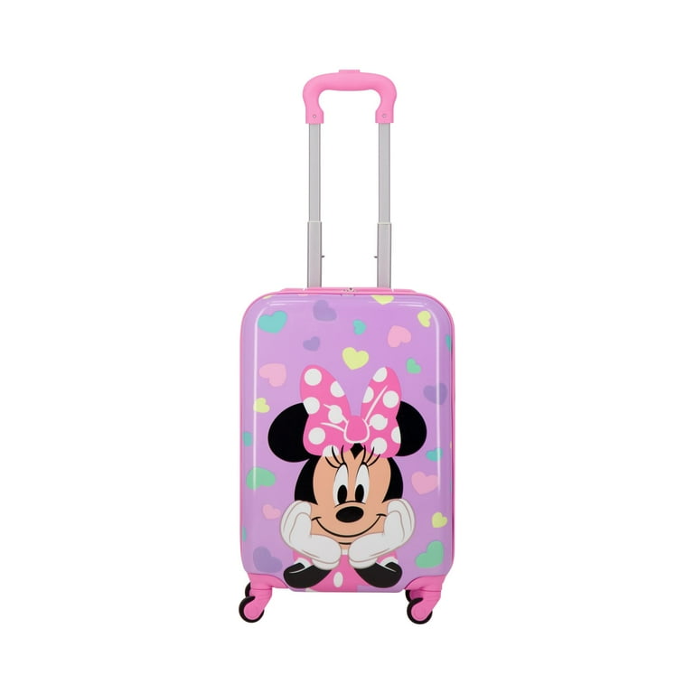 Disney Minnie Mouse 21 Inch Kids Rolling Luggage Hardshell Carry On Suitcase with Spinner Wheels Lilac Walmart